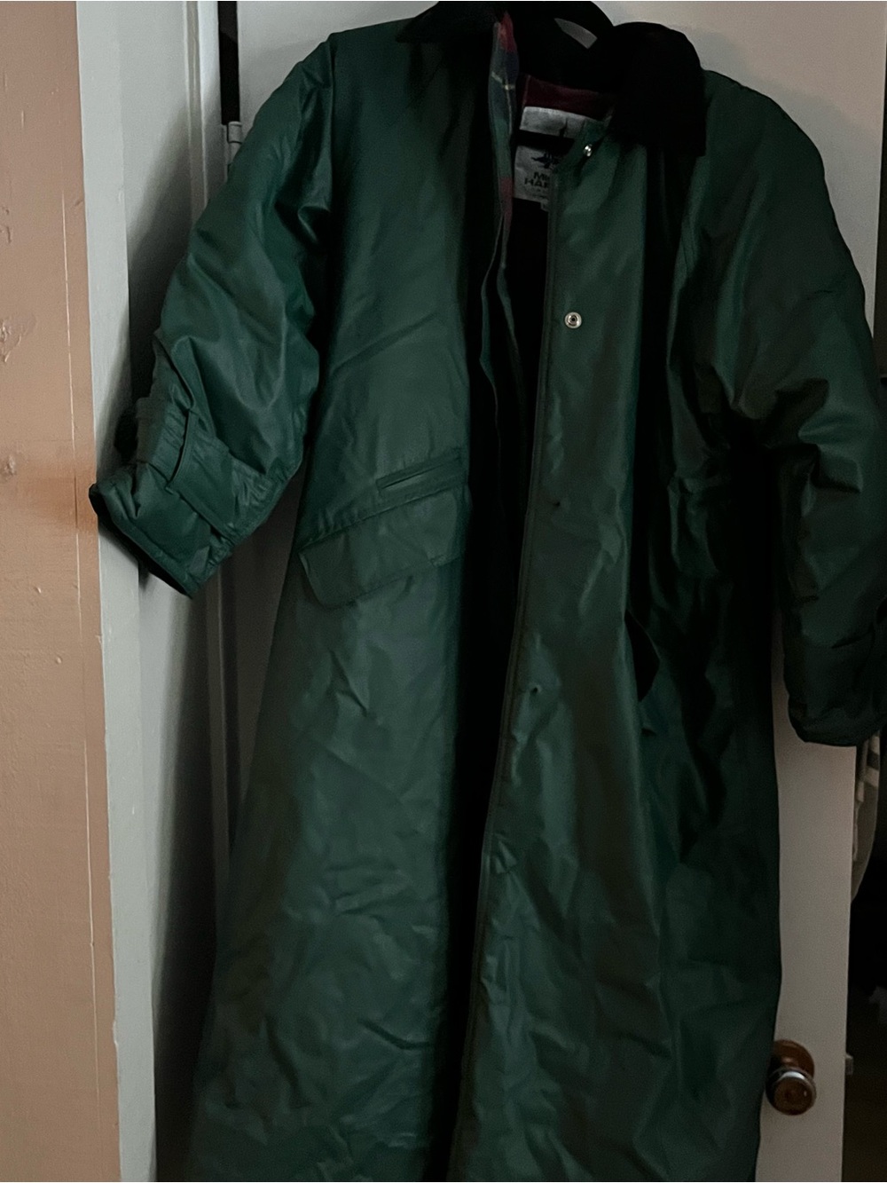 Women's Forest Green Long Trench Coat by